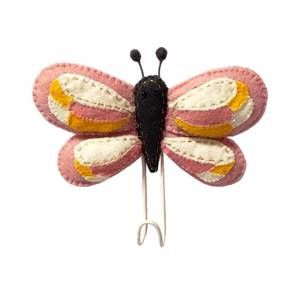 NEW FIONA WALKER ENGLAND butterfly hook in pink